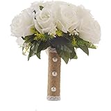 Uposao Künstlicher Blumenstrauß Blau - Romantischer Hochzeitsstrauß Aus Seidentuch