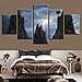 Produktbild Rjjdd Moderne Poster Modulare Leinwand Bilder 5 Stücke Berg Wolke Vogel Landschaft Gemälde Wandkunst Home Wohnzimmer Dekoration Drucke-30Cmx40,with Frame