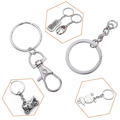 Lictin 20 Kleine Abnehmbare Drehverschlüsse für Schlüsselringe und 20 Silber Schlüsselkette für DIY - 5