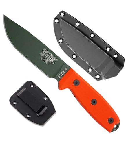 ESEE ES3PMBDE Taschenmesser Aus Carbonstahl – Robustes Überlebensmesser, Klingenlänge 98 Mm, Micarta-Griff