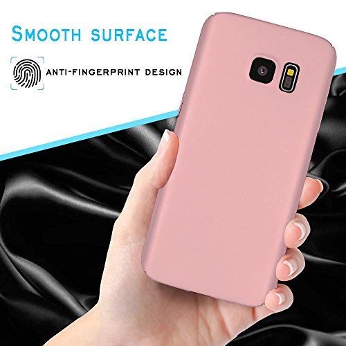 Qissy Carcasa Samsung Galaxy S7  Ultra Ligero Suave Sedoso Pintura PC Funda Protectora de tel  fono Protective Case Cover para Samsung Galaxy S7 5 1    Oro Rosa 