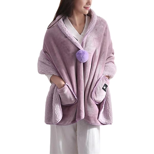 Unique Living - Cape Polaire NOX 75x150 Cm - Plaid Doux Et Veste Avec Boutons - Plusieurs Coloris - 11