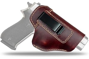 La Gracery Original Leder IWB Carry Gun Holster für Glock 17 19 26 43 S & W M & P Shield/Springfield XD XDM & XDS und alle ähnlichen Größen Handfeuerwaffen Braun
