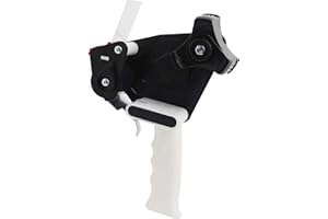 WELSTIK Packing Tape Dispenser Gun, Strong Tape for Packing Boxes for Moving House, Sealing Parcel Boxes, Black, 50mm Width