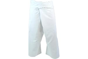 GURU SHOP Tajskie spodnie wędkarskie z bawełny, luźne spodnie do przewijania, szerokie spodnie do jogi, męskie/damskie, zielone, rozmiar: jeden rozmiar