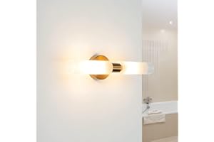 ‎LICHT-ERLEBNISSE Licht-Erlebnisse Spiegelleuchte Wand Metall Glas in Messing 2xG9 B:22cm Badezimmer Bilderleuchte Wandlampe Wandleuchte Bad IP20