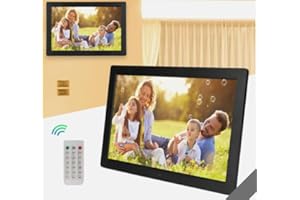 DELIVERY BAG STORE Marco de fotos digital, 10.1 pulgadas 1280 x 800 IPS HD, marco de fotos digital, 16:9 compatible con vista previa de imagen 1080P, rotación automática, compatible con vídeo/MP3/control remoto/reloj de