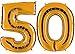 Produktbild PartyMarty Ballon Zahl 50 in Gold - XXL Riesenzahl 100cm - zum 50. Geburtstag - Party Geschenk Dekoration Folienballon Luftballon Happy Birthday GmbH®
