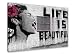 Produktbild Bild Banksy Life is Beautiful auf Leinwand 80x60 cm Nr 4166 alle Bilder Marke Visario