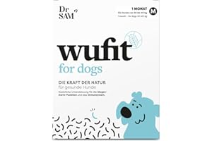 Dr. SAM wufit Dogs - Wurmkur sekundierende Tabletten für Hunde, 100% pflanzlich, als Unterstützung der natürlichen Magen-Darm-Funktion, für Hunde von 20-40kg (1-Monatspackung)