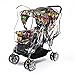 Universal PVC Double Twins Front-to-Back Baby Stroller Pram Buggy Transparent Rainproof Cover Rain Shade