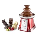 Klarstein Chocoloco • Schokoladen-Brunnen • Schokofondue • 32 Watt Leistung • tiefe Auffangschale • für 350 g Kuvertüre • Edelstahl-Turm • Edelstahl-Auffangschale • stabiles Gehäuse • rot