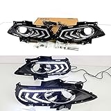 Ford Fusion 2013-2016 July King LED de luz diurna DRL con cubierta de la lámpara de niebla DRL-F-Mondeo-2013 para Fusion Mondeo Winning 2013-2016, 6000K LED parachoques delantero DRL