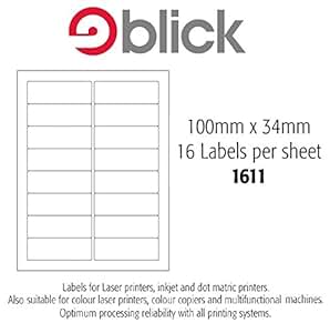 1000 Sheets Of Blick A4 Sticky Computer Labels 16 Label Per Sheet ...