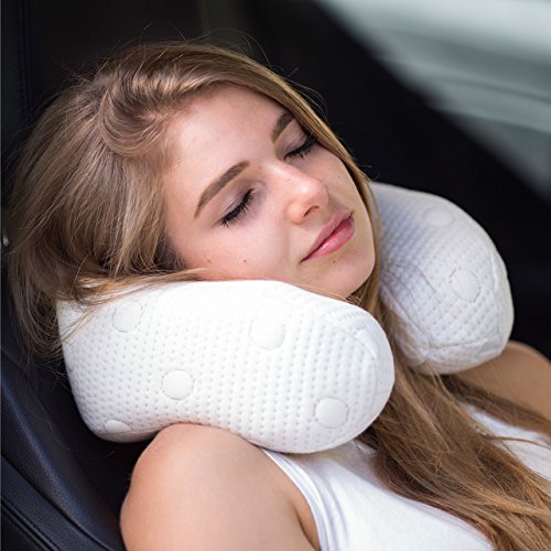 Nackenhörnchen ANDAR | Orthopädisches & ergonomisches Reisekissen | Viscoelastischer Schaum | Thermoregulierender Bezug | Kopfkissen/Nackenkissen für Reisen im Auto, Flugzeug, Zug | 30x26x13/10 cm - 2