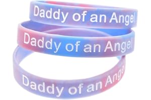 Daddy of an Angel Wristband Silicone Bracelet Wristbands Child Baby Loss (Gift Box Goodies) UK