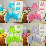 Babybettwäsche Kinderbettwäsche Set 100x135cm Baby Bettset Himmel Nestchen mit Applikation - 2