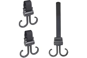 USTNIR 2 Pièces Crochet Poussette, 360° Rotatif Crochet Poussette, Accroche poussette Universel, pour Accrochez Sacs à Couches, Vêtements, Sac à Main, Épicerie sur Poussette