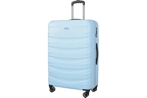 PUCCINI Polykarbonat resväska Valencia hårt skal handbagage vagn lätt resväska med tvillinghjul M-L-XL, blå, XL, Stor resväsk