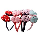Homgaty 4X Handmade Girl Polka Dots Bowknot Headband Bows Head Buckle