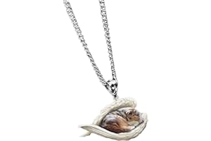 Lidssacde Haustier-Halskette Mit Schlafendem Hund-Anhänger - Süße Engel Halskette - Persönliches Geschenk Für Tierliebhaber - Geschenke Für Jungen Und Mädchen - Ketten Befestigung