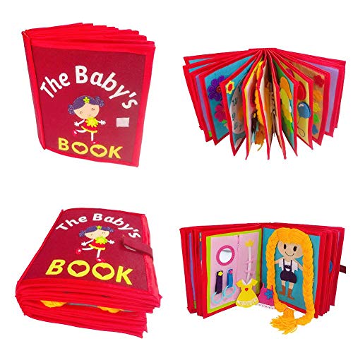 Babybuch Stoffbuch, Soft Bilderbuch Entdeckungsbuch Baby Spielzeug, Früh Lernen Lernspielzeug, Quiet Book Aus Weichem Filz Mit Interaktiven Seiten, Stärkung Der Eltern-Kind-Beziehung Für Kleine Kinder