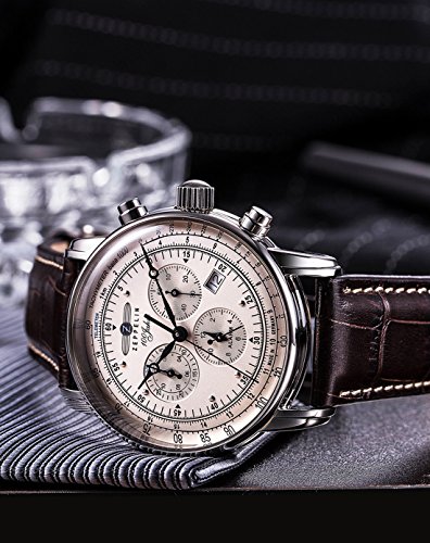 Zeppelin Men's Chronograph Watch 76801 With Alarm , Date Function And Tachymeter