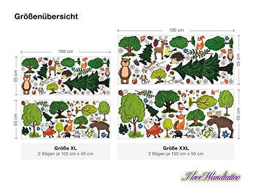 I-love-Wandtattoo WAS-10005 Wandsticker Kinderzimmer „Waldtiere“ Sticker Aufkleber Wandtattoo Wandaufkleber - 2