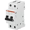 ABB S202-C10 Miniature Circuit Breaker, 2 Pole, Type C, 6/10kA Breaking Capacity, 10 Amp Current (2CDS252001R0104)