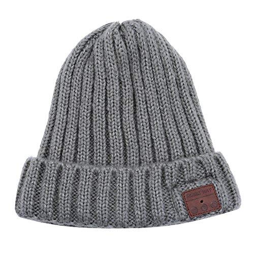 Gorro Bluetooth Beanie Hat Winter Warm Knit Sombrero De Música Bluetooth con Auriculares Estéreo para Practicar Deportes De Invierno al Aire Libre, Esquiar, Patinar, Caminar (Unisex) (Gris)