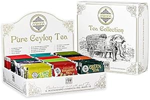 Scatola Regalo di Tè Assortiti Tea Mlesna 120 filtri - Confezione regalo di colore Bianco con assortimento di Tè classici, Tè Verdi, Tè alla frutta