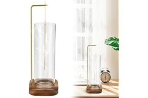 CYNNXIA Wooden Incense Holder, Reverse Incense Burner with Removable Glass Ash Catcher, Handmade Incense Stick Stand for Home Decor Yoga Spa Meditation