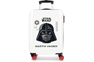 Star Wars Darth Vader Maleta de Cabina Blanca 38x55x20 cms Rígida ABS Cierre de combinación Lateral 34L 2 kgs 4 Ruedas Dobles Equipaje de Mano