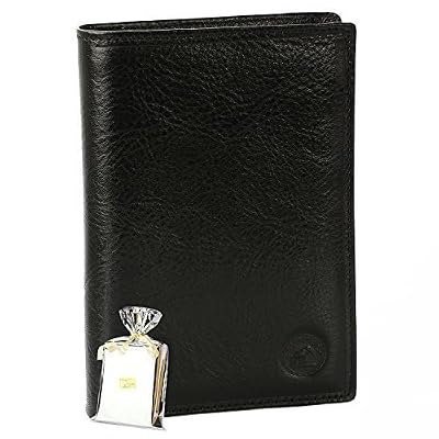 Elephant GRAND CLASSIQUE Portefeuille en cuir NOIR N1328 - Grand Portefeuille Homme PACK cadeau Noël, une fête, un anniversaire