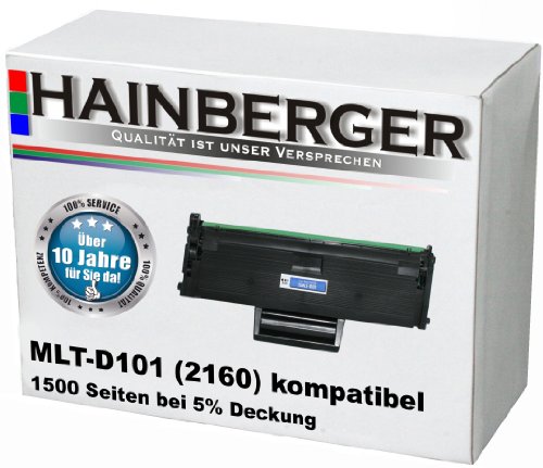 Hainberger Toner, schwarz 1500 Seiten bei 5% Deckung, kompatibel für Samsung MLT-D101S/ELS für Samsung ML2160, ML2165, ML2165W, ML2168, SCX3405W, SCX3405FW, SCX3405F, SCX3405, SCX3400F, SCX300, SF760P