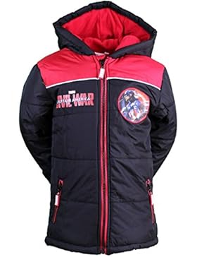 Marvel Captain America Kinder Winterjacke, original Lizenzware, schwarz/rot, Gr. 98 - 128
