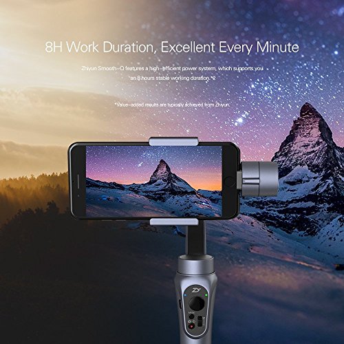 Zhiyun Smooth Q 3-Achsen Gimbal Schwebestativ fÃ¼r iPhone Huawei Samsung Android Smartphone(Schwarze Farbe)