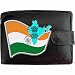 Produktbild Indien Flagge KLASSEK Herren Geldbörse Portemonnaie Brieftasche Indisch Wappen aus echtem Leder schwarz Bharat Geschenk Präsent Mit Metallbox