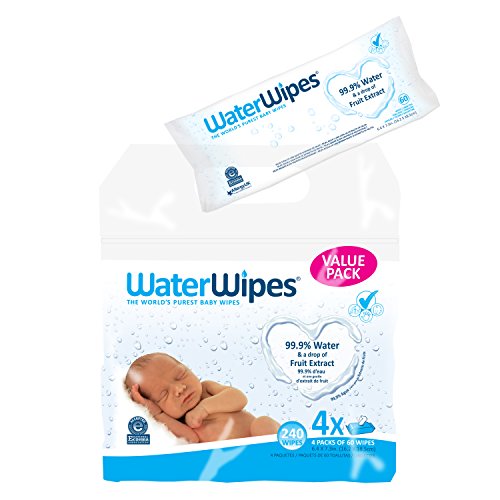 WaterWipes, paquete de 4 X 60 toallitas (240)