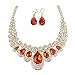 Price comparison product image Diamond Pendant Necklace,Women Fashion Crystal Necklace Jewelry Statement Pendant Charm Chain Choker,Novelty Earrings,Red,Women Jewelry