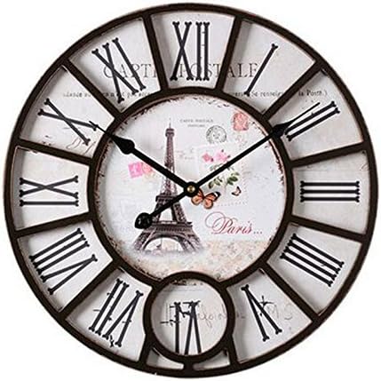 gerewe Wall Clock European Clock, Lounge Bar Coffee Wall Clock, custom industrial decoration Loft old retro wind, clocks and watches, wall clock industrial (Color A2)