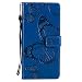 Produktbild Samsung Galaxy A6+ (A6Plus) 2018 Lederhülle, Docrax Handy Hülle Leder Klappbar Brieftasche Schutzhülle mit Kartenfach Magnetisch Stoßfest Handyhülle Flip Case für Samsung Galaxy A6+ (A6 Plus) 2018 - DOKTU45628 Blau