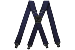 BaronHong Szelki przyjazne dla lotniska, bez brzęczenia plastikowe 4 klipsy 3,8 cm w pełni elastyczne szelki ze skórzaną naszywką szelki narciarskie