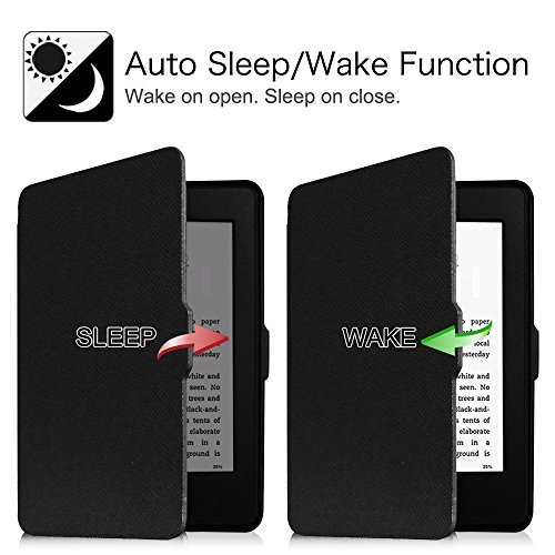 Fintie Kindle Paperwhite Hülle – Die dünnste und leichteste Smartshell Case Schutzhülle Tasche mit auto Sleep / Wake für den neuen Kindle Paperwhite 2016 (mit 300 ppi-Display, 6 Zoll, und integrierter Beleuchtung) und alle Modelle von 2012, 2013, 2014, 2015, Schwarz - 4