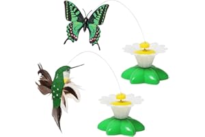 HOVCEH Interaktives Katzenspielzeug Vogel, 2 Stück Rotierendes Vogel-Katzenspielzeug, Interaktives Katzenspielzeug Selbstbeschäftigung Interaktives Katzen Spielzeug Intelligenz für Kätzchen Kleintiere