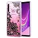 Produktbild Misstars Glitzer Hülle für Samsung Galaxy A9 2018/A9 Star Pro/A9S, Bling Pailletten Transparent Weich TPU Silikon mit Schwarz Blumen Malerei Muster Backcover Anti-Rutsch Kratzfeste Schutzhülle
