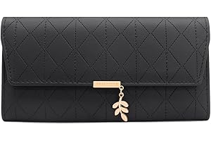 GOUNNU Portfel damski w długim formacie, duży portfel dla kobiet, skóra poliuretanowa, z 9 przegródkami na karty, długi portfel, duży portfel damski z zamkiem błyskawicznym, przegródka na monety i