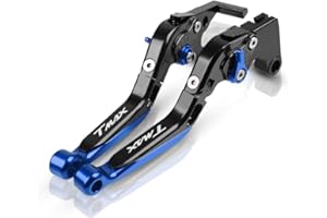 YP YuanPei Leve freno frizione pieghevoli Per TMAX 530 2012-2016 Leve estensibili in alluminio Accessori moto(Nero+Blu)