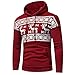Produktbild JYJM 2018 Weihnachten Herren Herbst Winter Print Hoodie Kapuzenpulli Tops Jacke Mantel Outwear Herren Mantel Wintermäntel Lang Wolle Mäntel männer Winterjacke Angashion Plüschmantel Herren lose