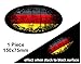 Produktbild Verblasst zu schwarz getragen Grunge Oval Design mit Deutschland Deutsch Flagge für Motorrad Helm Auto Aufkleber 150 x 75 mm